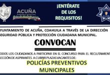 Convocatoria Policía Preventivo Municipal de Acuña, Coahuila