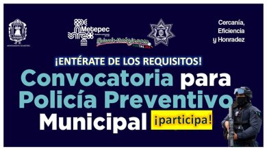 Convocatoria Policía Preventivo Municipal de Metepec, Estado de México