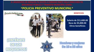 Convocatoria Policía Preventivo Municipal de Sinaloa