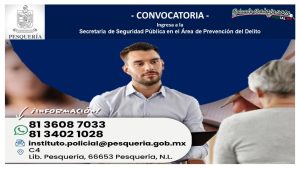 Convocatoria Psicólogo en Pesquería, Nuevo León