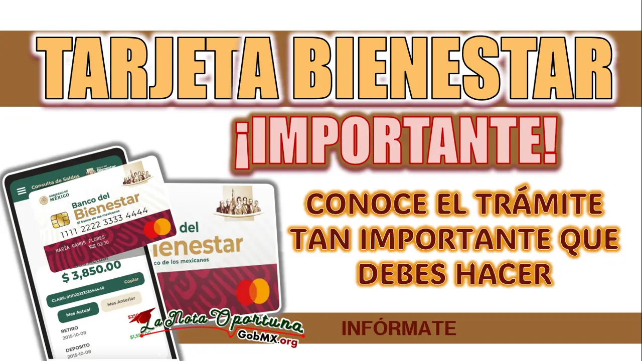 TARJETA DEL BIENESTAR| RECUERDA HACER ESTE IMPORTANTE TRÁMITE