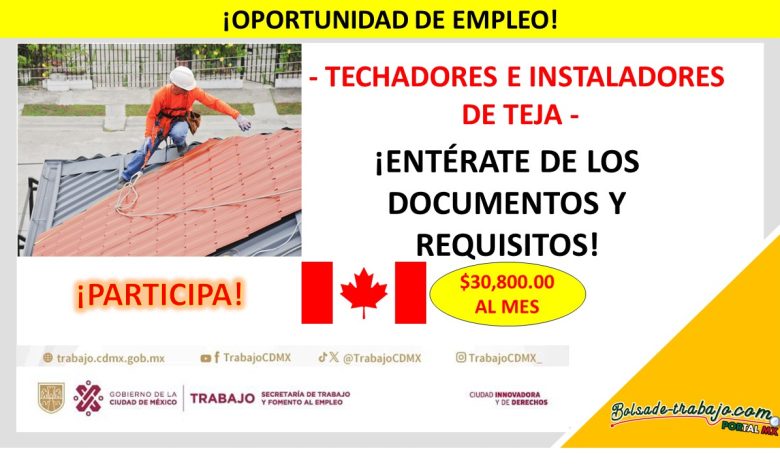 Empleo Techadores e Instaladores de Tejas, Canadá