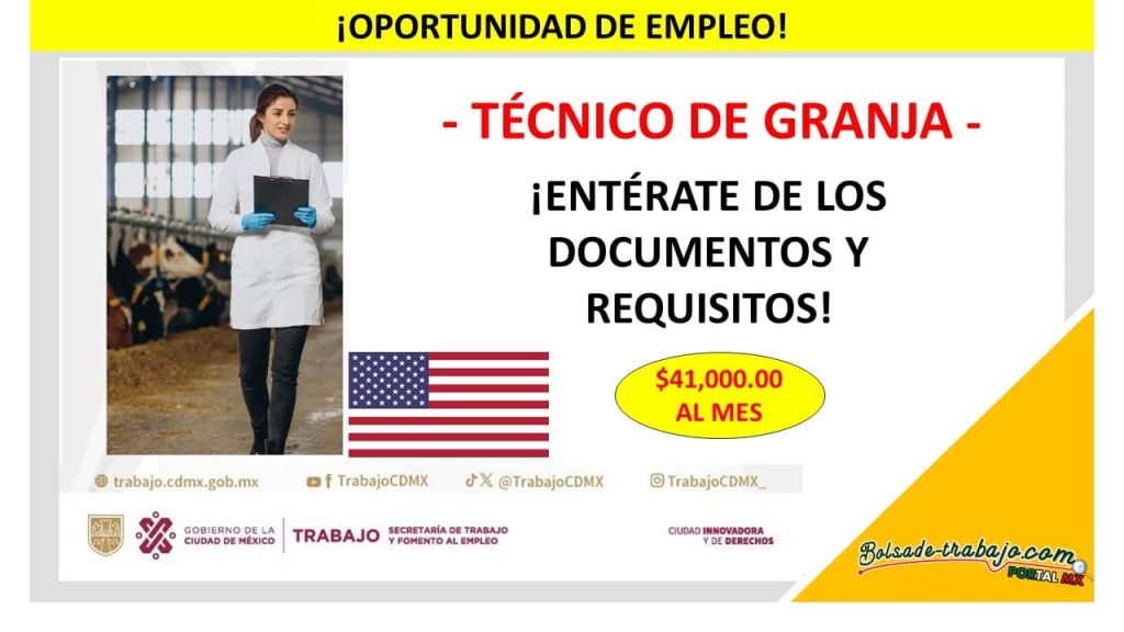 Convocatoria Técnico de Granja, Estados Unidos