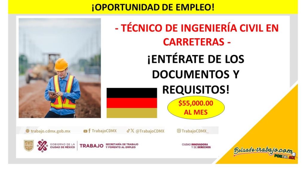 Convocatoria Técnico de Ingeniería Civil de Carreteras