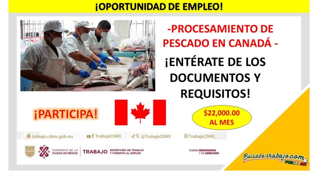 Empleo como Trabajador en Procesamiento de Pescado en Canadá