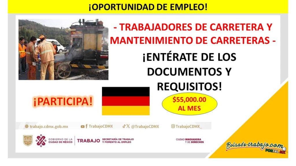 Convocatoria Trabajadores de Carretera y Mantenimiento de Carreteras. Alemania