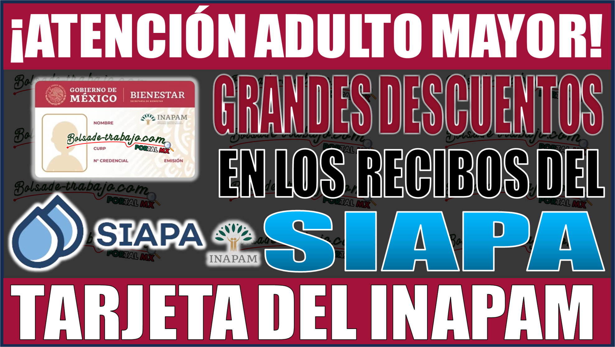 ¡Aprovecha! INAPAM ofrece grandes descuentos en recibos del SIAPA para Adultos Mayores