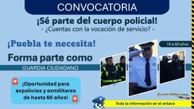 ¡Atención, expolicías y exmilitares! Intégrate como Guardia Ciudadano en Coronango, Puebla ¡Esto necesitas para aplicar con hasta 60 años!