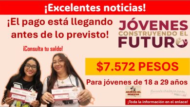 ¡Buenas noticias! El pago de $7,572 pesos para los beneficiarios del programa Jóvenes Construyendo el Futuro está llegando antes de lo previsto