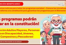 ¡Buenas noticias para todos los programas sociales! – Conoce las iniciativas de reforma a la constitución para garantizar los programas para el Bienestar ¡6 programas podrán estar en la constitución!