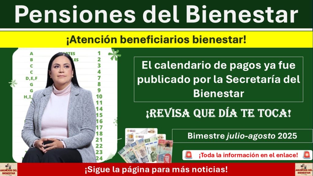 ¡Confirman fechas de pago! Secretaría del Bienestar compartió el nuevo calendario oficial por orden alfabético | Revisa cuándo te toca cobrar