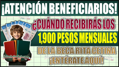 ¡Descubre cuándo recibirás los $1,900 mensuales de la Beca Rita Cetina!