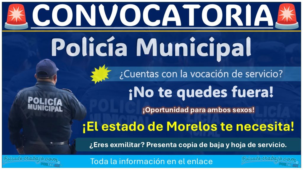 ¡Empleo policial en Morelos! Conoce la convocatoria de reclutamiento policial de Tetela del Volcán e ingresa a la carrera policial