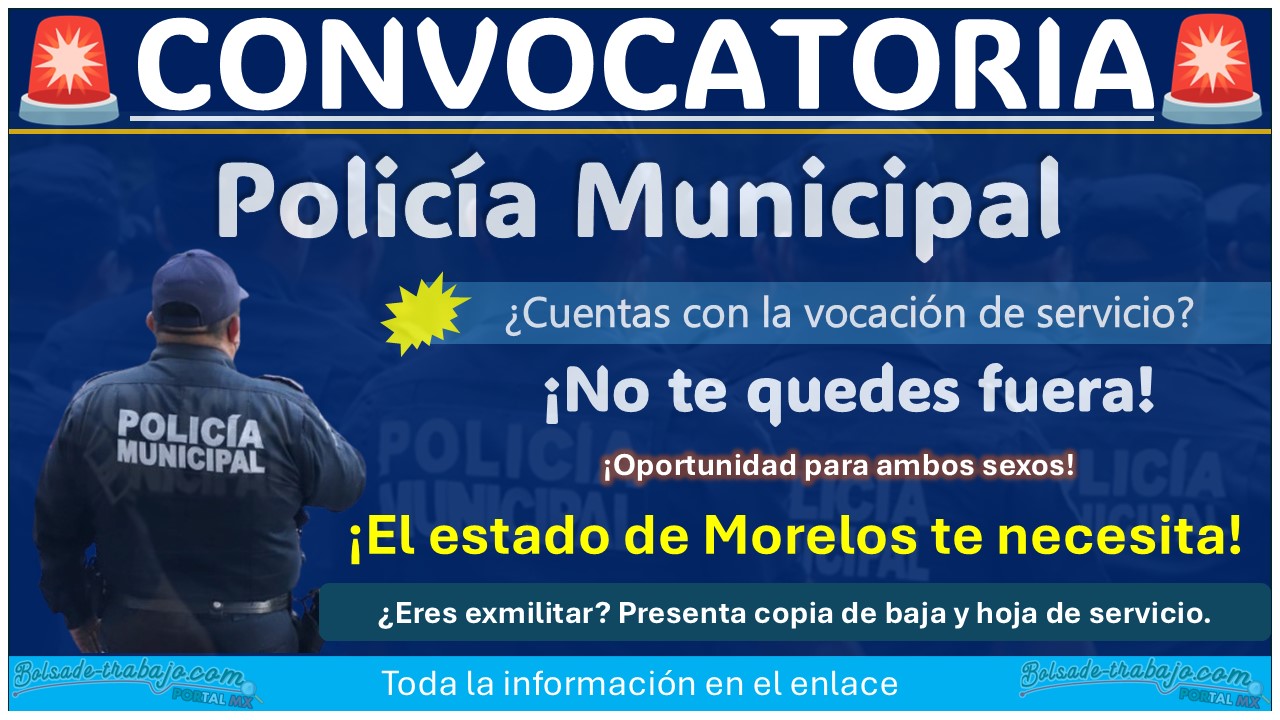 ¡Empleo policial en Morelos! Conoce la convocatoria de reclutamiento policial de Tetela del Volcán e ingresa a la carrera policial