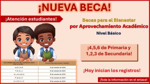 ¡Hoy da inicio el registro! Nueva Beca para Educación Básica – Beca para el Bienestar por Aprovechamiento Académico: Fechas clave, requisitos y documentos