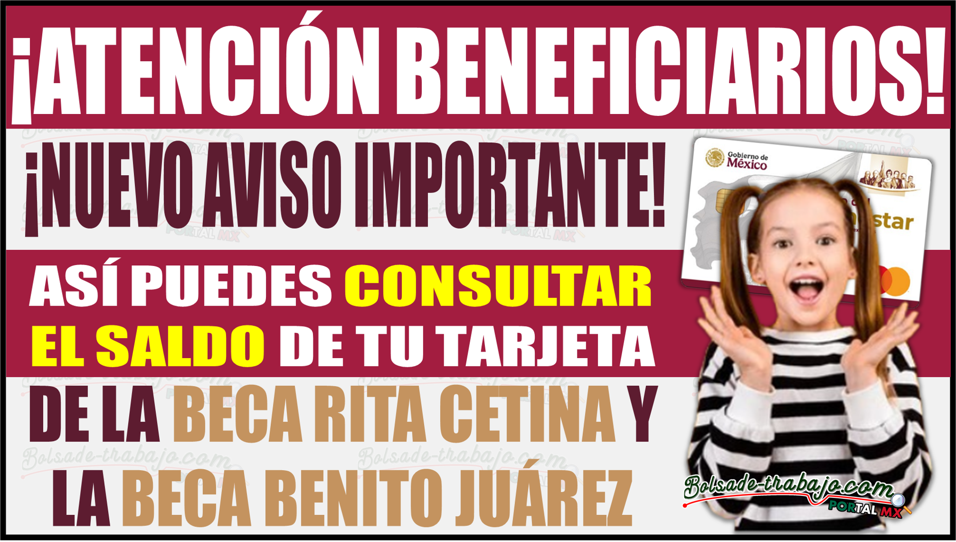 ¡Nuevo aviso importante! Consulta el saldo de tu Beca Rita Cetina y Benito Juárez 1 ¡Nuevo aviso importante! Consulta el saldo de tu Beca Rita Cetina y Benito Juárez
