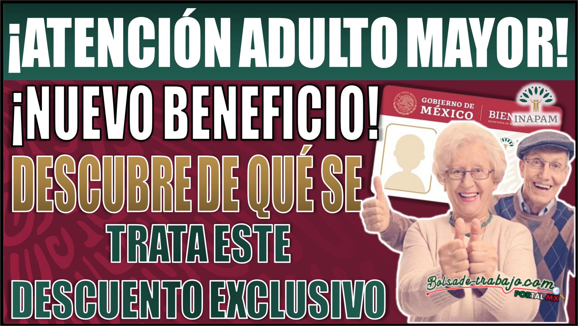 ¡Nuevo beneficio del INAPAM! Descubre de qué se trata este descuento exclusivo para Adultos Mayores