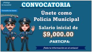 ¡Únete a la policía municipal! Conoce el municipio de Hidalgo que está reclutando con estudios mínimos de Bachillerato ofreciendo un salario de $9,000.00 MXN